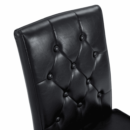 Conjunto de 4 cadeiras de jantar - Preto com acabamento em prata brilhante - Luxo leve