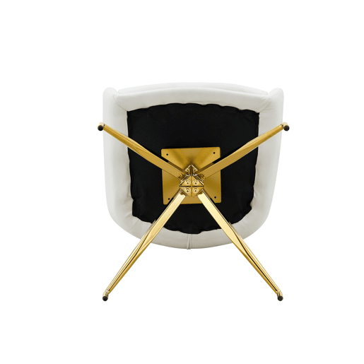Cadeira giratória 2 unidades - design luxuoso e leve, PU branco, pernas em metal dourado, 360° - BrancoDourado