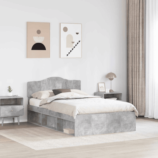 Estrutura de Cama de casal moderno com cabeceira Concreto 120 x 190 cm
