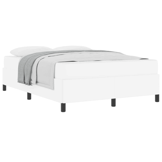 Estrutura da Cama de casal moderno com colchão - Branco 140 x 190 cm tecido