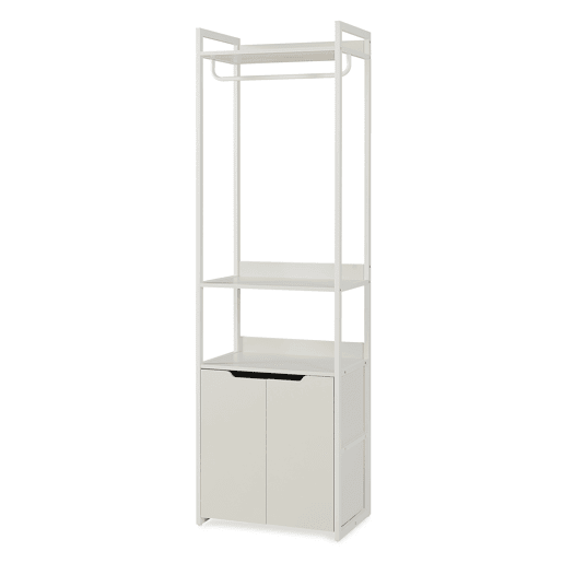 Bengaleiro de pé Jässaatka 1 varão 1 armário 3 prateleiras aço 200x61x40 cm Cinzento en.casa
