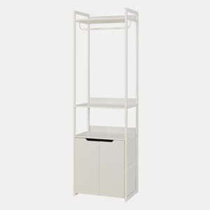 Bengaleiro de pé Jässaatka 1 varão 1 armário 3 prateleiras aço 200x61x40 cm Cinzento en.casa