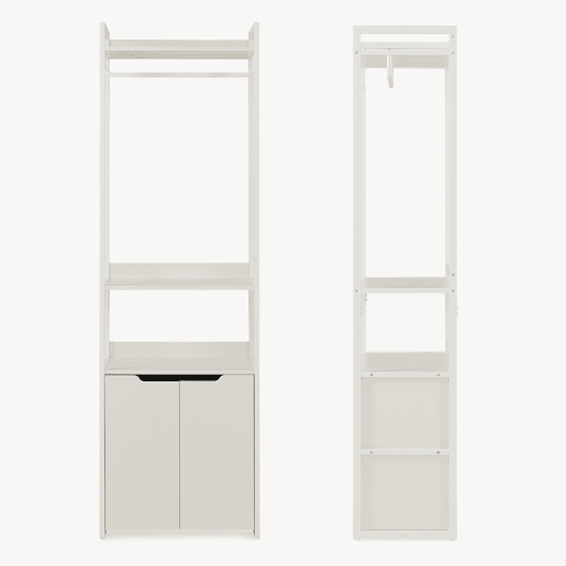 Bengaleiro de pé Jässaatka 1 varão 1 armário 3 prateleiras aço 200x61x40 cm Cinzento en.casa