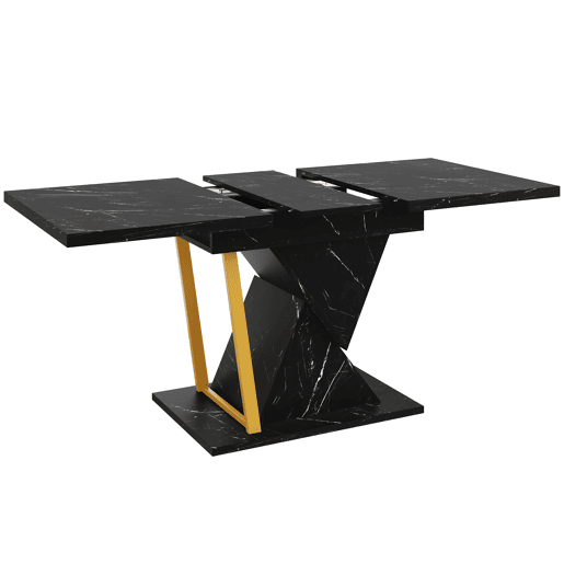 Mesa extensível 110x80x76 cm - Para sala de jantar e cozinha - Extensível até 140 cm - Preto