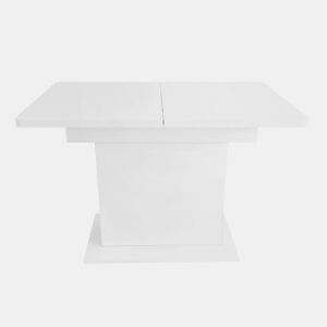 Mesa extensível + retangular - com arrumação, multifuncional, em ferro, branca