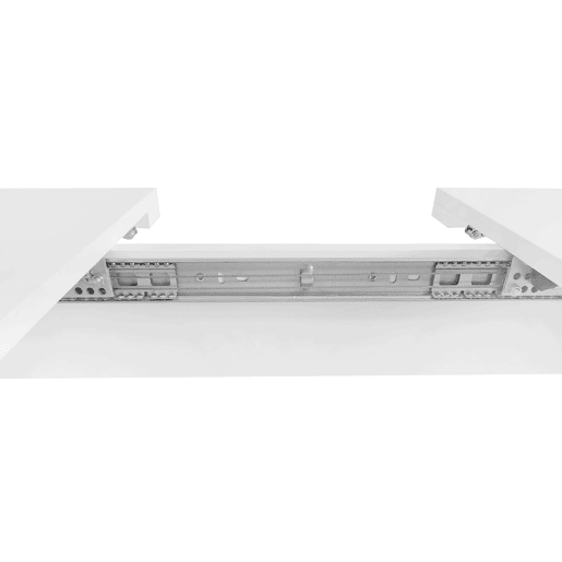 Mesa extensível + retangular - com arrumação, multifuncional, em ferro, branca