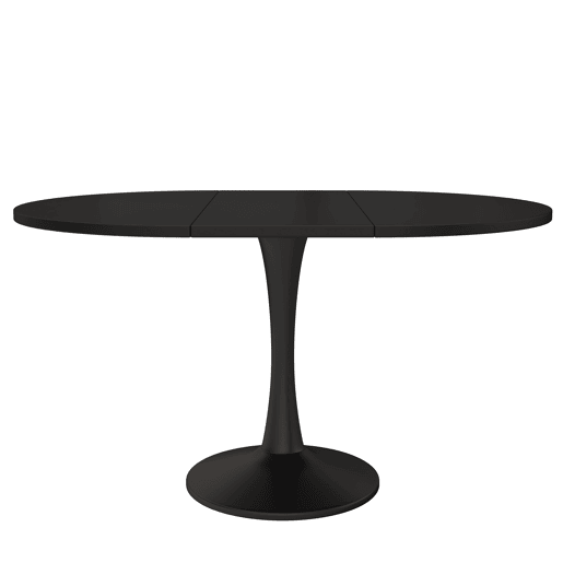Mesa de jantar extensível 100140x100x75 cm - mesa ovalada moderna e simples - Preto