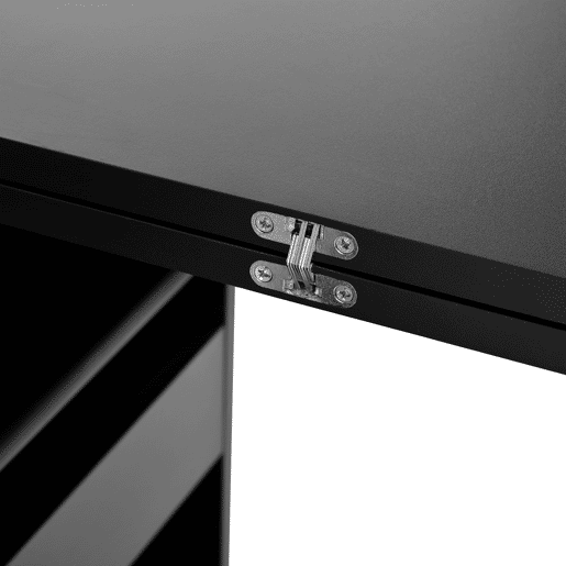Mesa de bar moderna 121,5 x 40 cm - Extensível, giratória em 360°, com arrumação - Preto