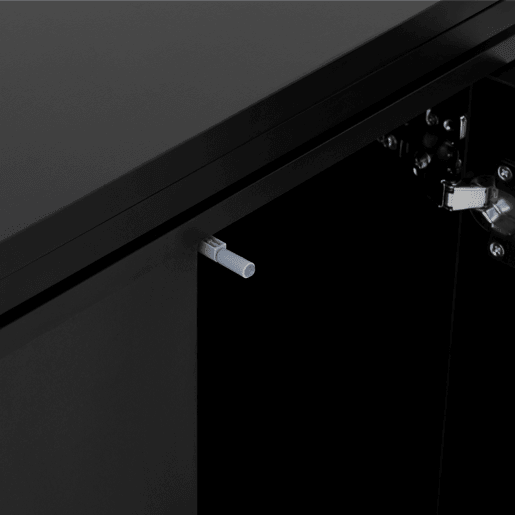 Mesa de bar moderna 121,5 x 40 cm - Extensível, giratória em 360°, com arrumação - Preto