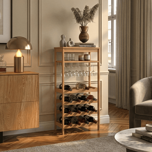 Garrafeira Fillby para 16 garrafas bambu 100x47x29cm Natural en.casa