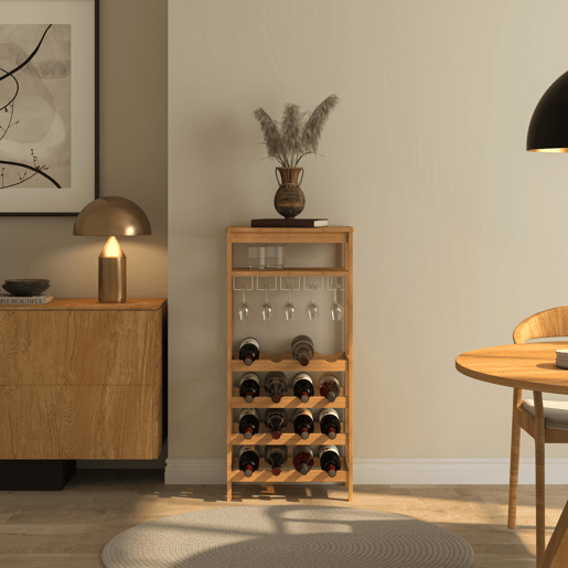 Garrafeira Fillby para 16 garrafas bambu 100x47x29cm Natural en.casa