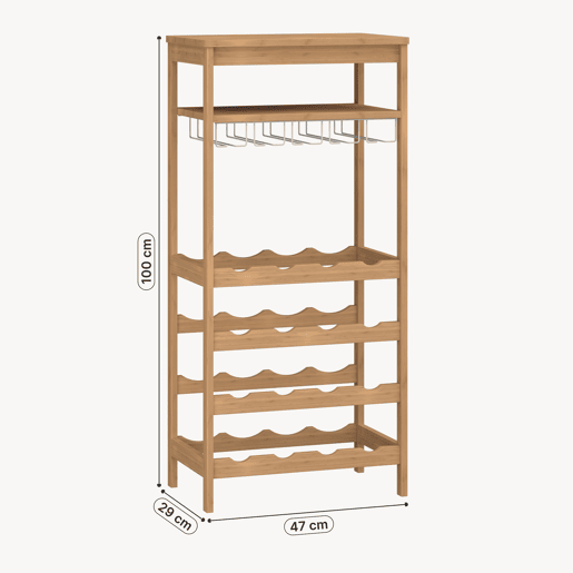 Garrafeira Fillby para 16 garrafas bambu 100x47x29cm Natural en.casa