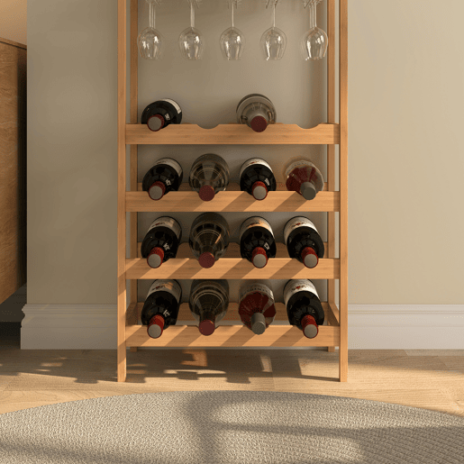 Garrafeira Fillby para 16 garrafas bambu 100x47x29cm Natural en.casa