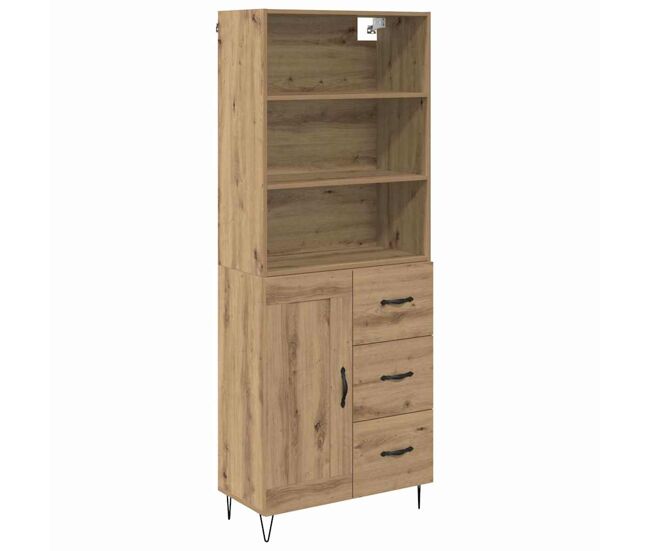 Aparador alto - mueble de almacenamiento 2 pcs roble artesanal madera de ingeniería es210