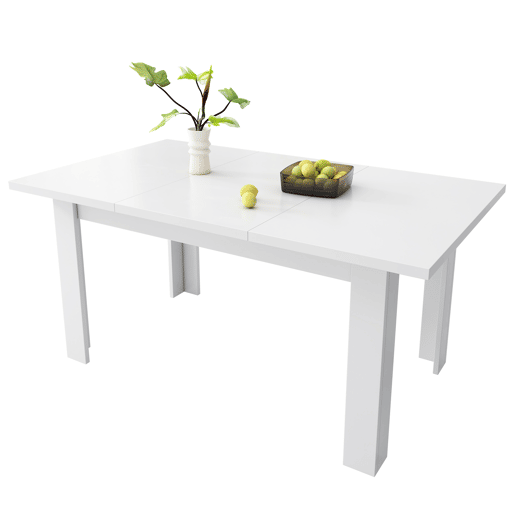 Mesa de jantar 120x70 cm - Mesa retangular com arrumação, mesa multifuncional, design moderno - Branco