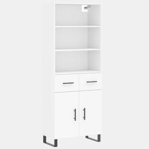 Armário alto - Bufete - Móvel de apoio 69,5x34x180 cm derivados de madeira branco pt747