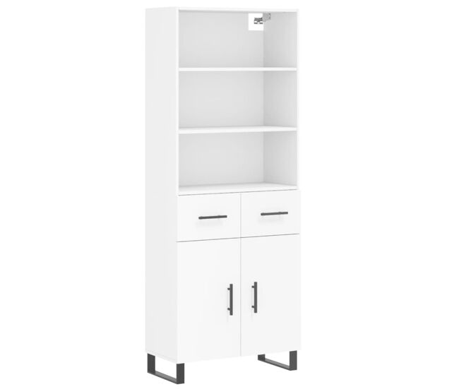 Aparador alto - mueble de almacenamiento madera contrachapada blanco 69,5x34x180 cm es747