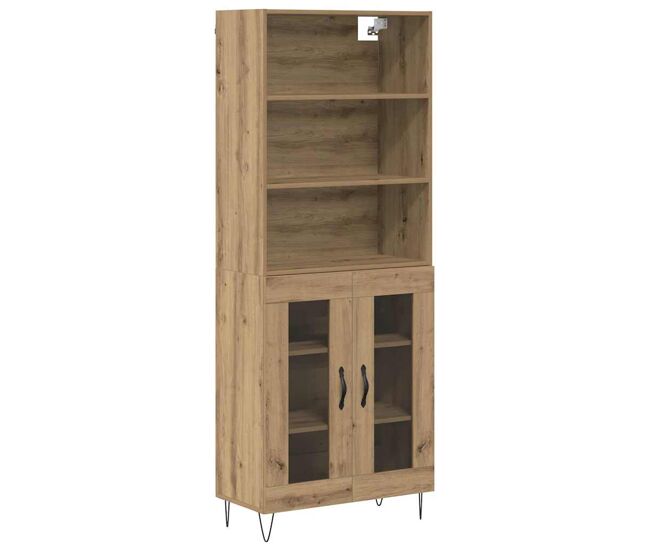 Aparador alto - mueble de almacenamiento 2 pcs roble artesanal madera de ingeniería es205