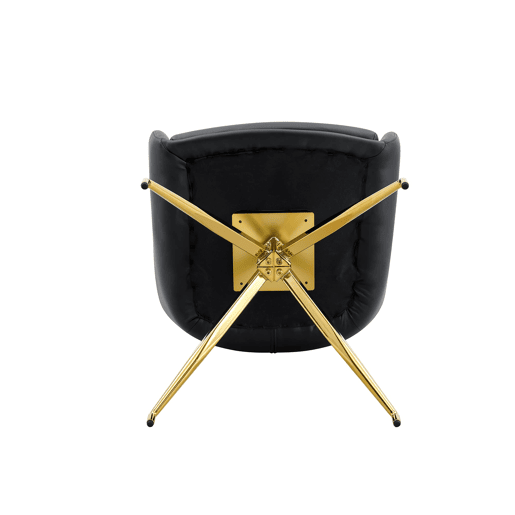 Cadeira giratória 2 unidades - Design luxuoso e leve, PU preto, pernas em metal dourado, 360° - PretoDourado