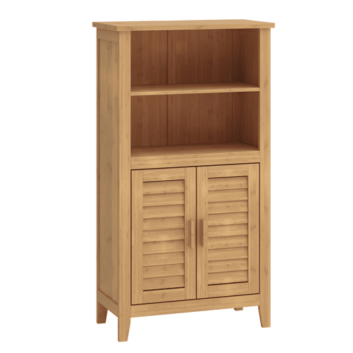 Armário lateral Rirg 2 portas bambu 92x50x25 cm Natural en.casa