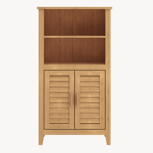 Armário lateral Rirg 2 portas bambu 92x50x25 cm Natural en.casa