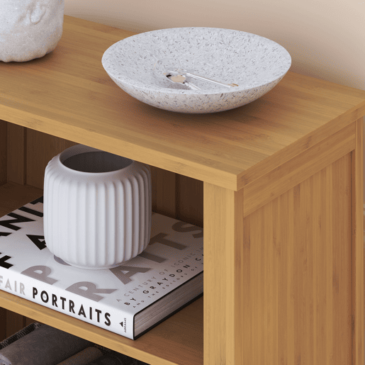 Armário lateral Rirg 2 portas bambu 92x50x25 cm Natural en.casa