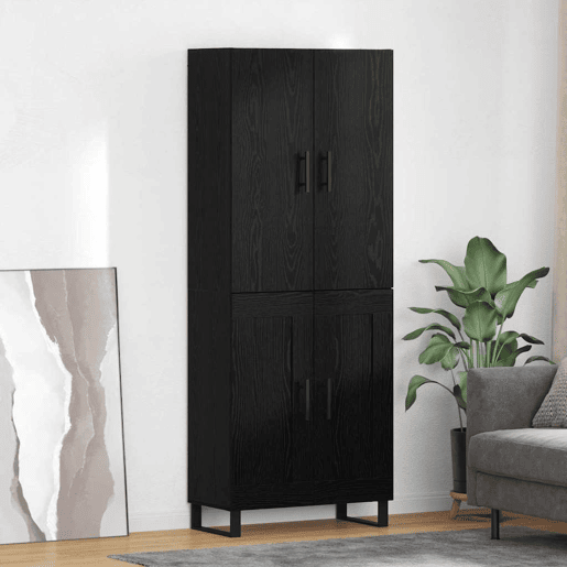 Aparador - Bufete - Móvel de apoio 2 pcs Carvalho Preto 69,5 x 34 x 180 cm pt256