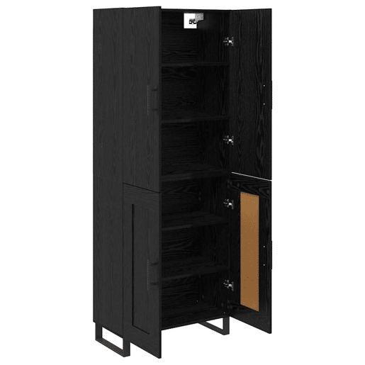 Aparador - Bufete - Móvel de apoio 2 pcs Carvalho Preto 69,5 x 34 x 180 cm pt256