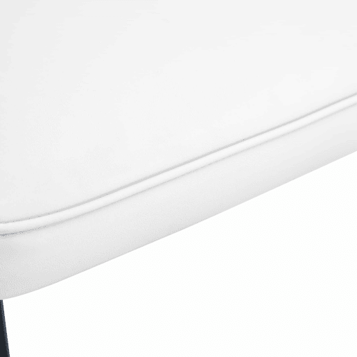 Conjunto de 2 cadeiras de jantar modernas - encosto em PU branco e pernas em metal preto - Branco+Preto