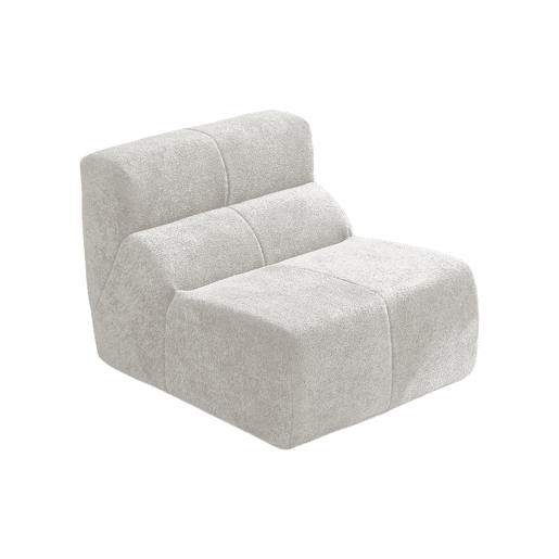 Sofá individual - Veludo macio estilo nuvem, elegante e confortável - Branco