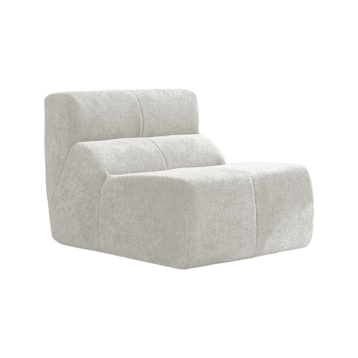 Sofá individual - Veludo macio estilo nuvem, elegante e confortável - Branco