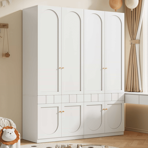 Roupeiro de 2 portas 160×50×200 cm - lacado, com varão para pendurar roupa e gavetas, puxadores metálicos, conjunto de 2 peças - Branco Roupeiro de 2 portas 160×50×200 cm - lacado, com varão para pendurar roupa e gavetas, puxadores metálicos, conjunto de 2 peças - Branco