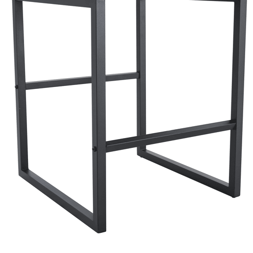 Cadeiras de bar 2 unidades - estilo nórdico, design quadrado, pernas metálicas pretas - Branco+Preto