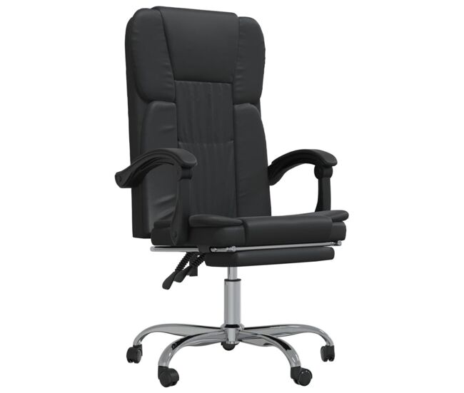 Silla de oficina nusar reclinable con reposapiés negro 112,5-122x63x56 cm