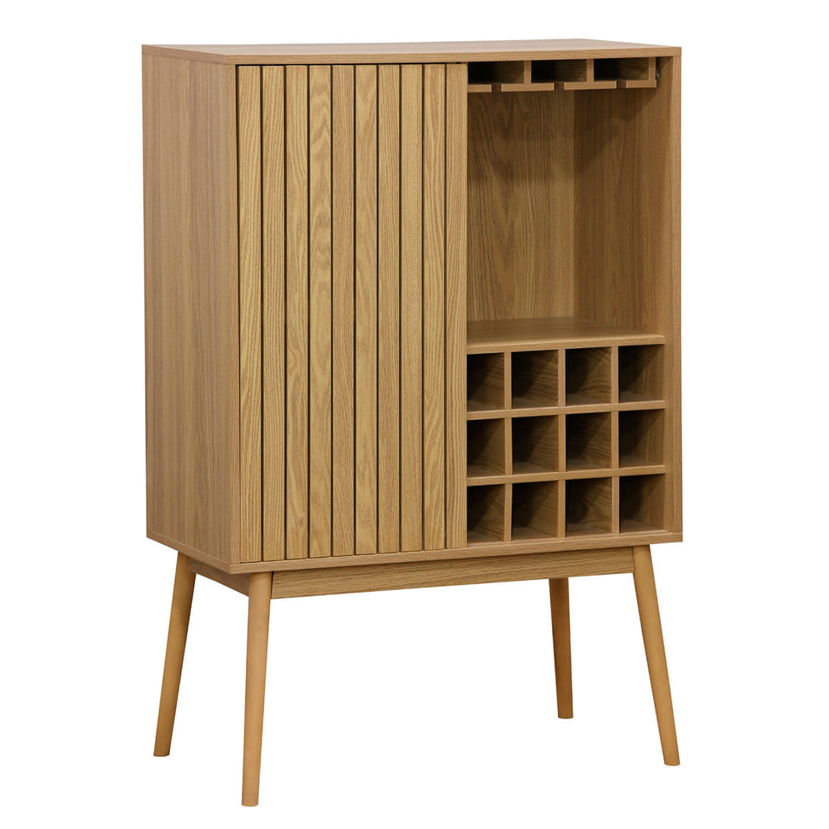 Mueble botellero Trend  botellas con puerta y colgador de copas