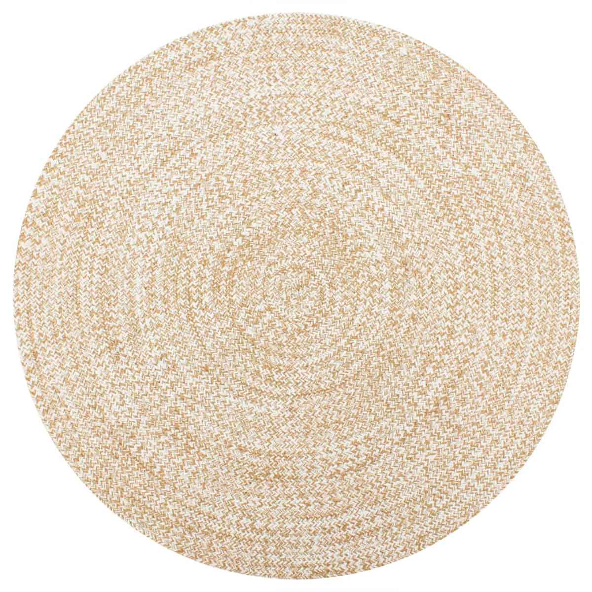 Alfombra redonda de yute blanco/natural ø90cm