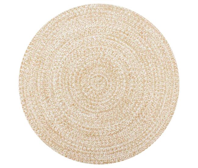 Alfombra redonda de yute blanco/natural ø90cm
