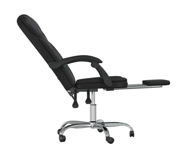 Silla de oficina pulssar reclinable con reposapiés negro 112,5-122x63x56 cm