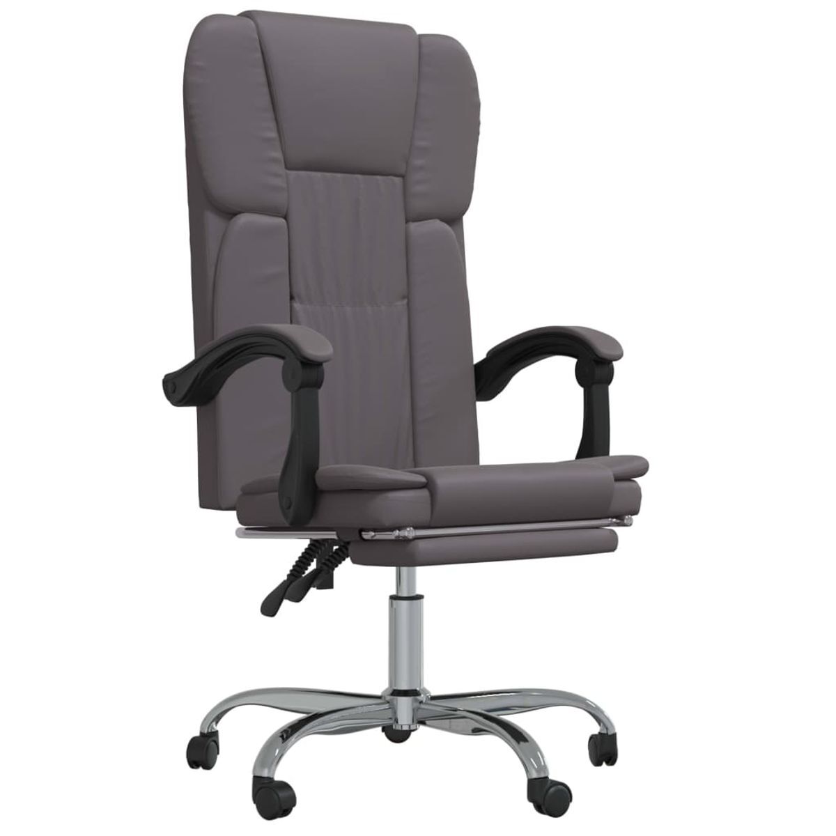 Silla de oficina nusar reclinable con reposapiés gris 112,5-122x63x56 cm