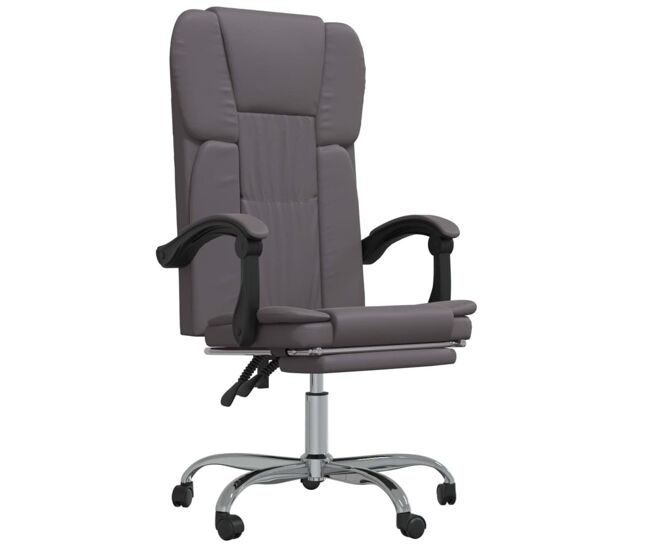 Silla de oficina nusar reclinable con reposapiés gris 112,5-122x63x56 cm