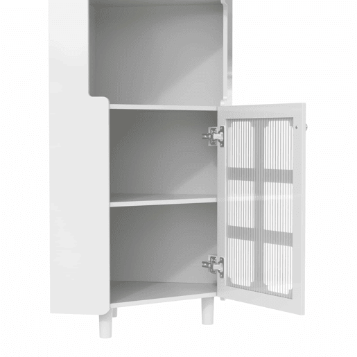 Armário de canto com iluminação LED - multifuncional, acabamento lacado, MDF, para sala de estar, quarto, casa de banho, sala de jantar - Branco Armário de canto com iluminação LED - multifuncional, acabamento lacado, MDF, para sala de estar, quarto, casa de banho, sala de jantar - Branco