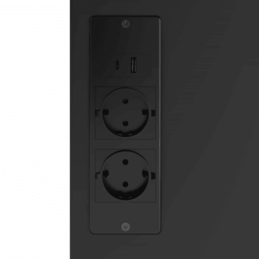 Armário alto de cozinha 180 x 105 x 40 cm - com prateleiras ajustáveis, gaveta, suporte para copos em aço inoxidável, suporte para garrafas, iluminação LED com mudança de cor e tomadas - preto