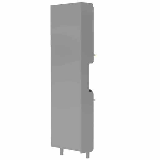 Armário de canto com iluminação LED - Multifuncional, acabamento lacado em MDF, estante para sala de estar, quarto, casa de banho, sala de jantar - Cinza