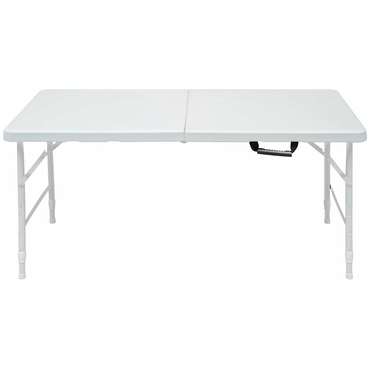 Mesa de ocio 125cm - plegable, regulable, resistente y fácil de limpiar - blanca