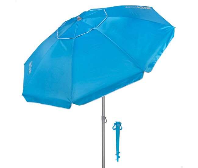 Aktive sombrilla playa 8 varillas 200 cm azul con soporte