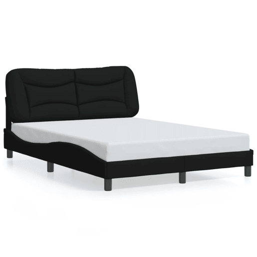 Estrutura de Cama de casal moderno com LED - 120x200 cm tecido preto