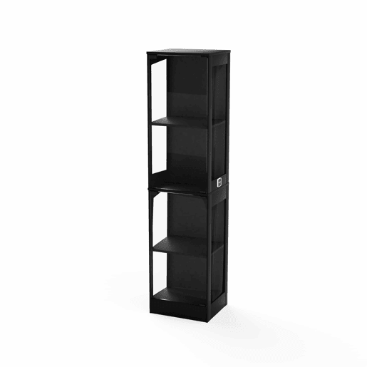 Vitrine de vidro 40 x 35 x 165 cm - 4 prateleiras, LED, portas de vidro, sensor inteligente - Preto