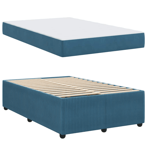 Estrutura da Cama de casal moderno com colchão - Azul 120 x 190 cm tecido