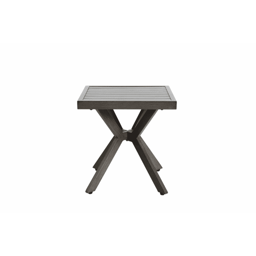 Mesa auxiliar quadrada para exterior - alumínio, resistente às intempéries, fácil manutenção - cinzento escuro
