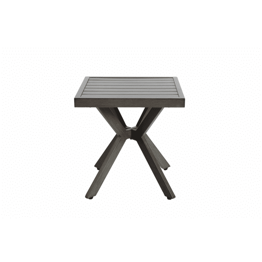 Mesa auxiliar quadrada para exterior - alumínio, resistente às intempéries, fácil manutenção - cinzento escuro